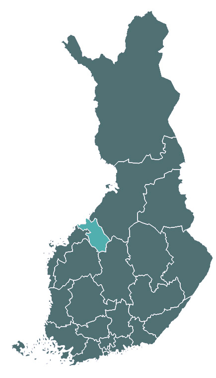 Keski-Pohjanmaan maakunta kartalla.